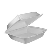 Dart Performer® CONTAINER FOAM WHITE MEDIUM SINGLE COMPARTMENT W/ REMOVABLE LID 8.4X7.9X3.3