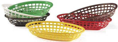 GET Enterprises Polypropylene Red Oval Basket, 9.5 x 6 inch -- 36 per case
