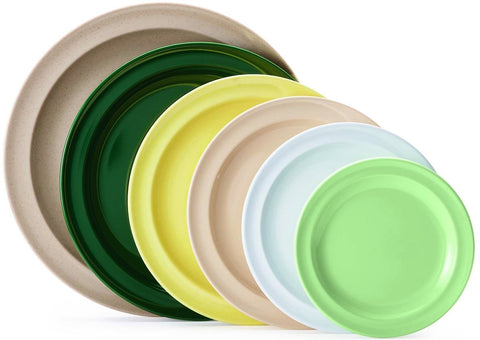 GET Enterprises SuperMel Melamine Round Sandstone Plate, 9 inch -- 24 per case