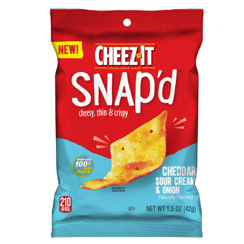Kelloggs Cheez It Cheddar Sour Cream and Onion Cracker, 2.2 Ounce -- 6 per case.