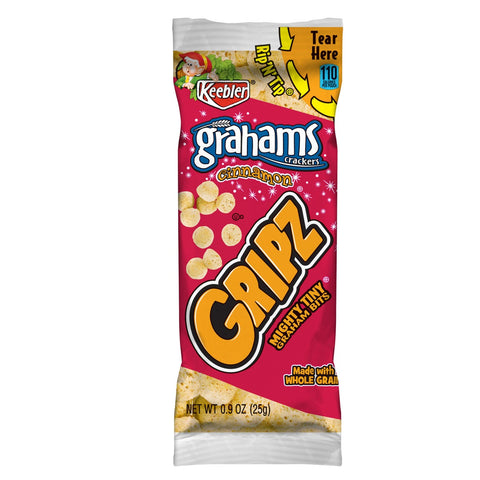 Keebler Cinnamon Gripz Grahams, 0.9 oz. package, 150 per case