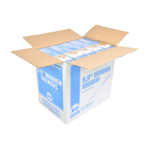 Royal 5.5 inch Wood Skewer, 1000 count per pack -- 10 per case.