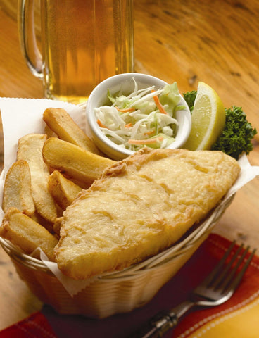Viking Beer Battered Nordica Style Cod Fillets, 10 Pound.