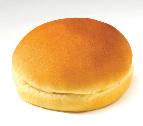 Flowers Foods European Bakers Sliced Yellow High Gloss Hamburger Bun, 4.5 inch - 12 per pack -- 6 packs per case.