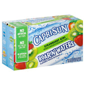 Capri Sun Roarin Waters Strawberry Kiwi Flavored Beverage, 6 Fluid Ounce - 10 per pack -- 4 packs per case.