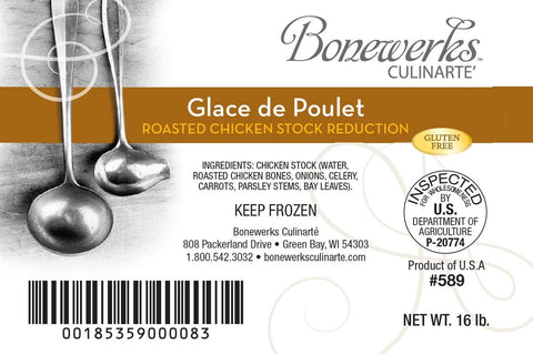 Bonewerks Culinarte Glace de Poulet Roasted Chicken Base, 16 Pound.