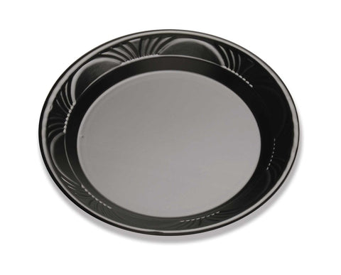 D and W Fine Pack Black Plastic Jet Fine Plate, 9 inch -- 500 per case.