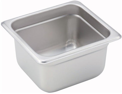 Winco 23 Gauge Stainless Steel Sixth Size Anti Jam Steam Pan, 4 inch Depth