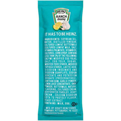 Heinz Single Serve Ranch Dressing, 12 Gram -- 200 per case