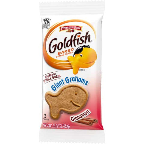 Pepperidge Farm Goldfish Giant Cinnamon Graham Snacks, 0.9 Ounce -- 300 per case.