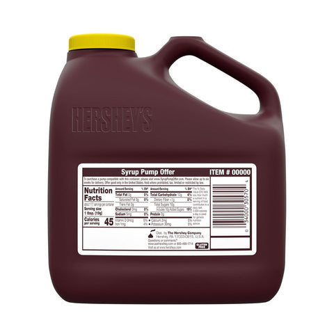 Hersheys Chocolate Syrup Jug, 7.5 Pound Jug -- 6 per case.