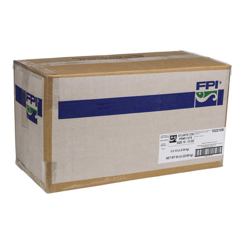 Fishery Prime Cod Fillet - 10 to 12 Ounce, 10 Pound -- 5 per case.