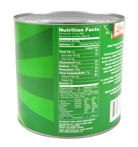 Seneca Vacuum Pack Fancy Corn - 75 oz. can, 6 can per case