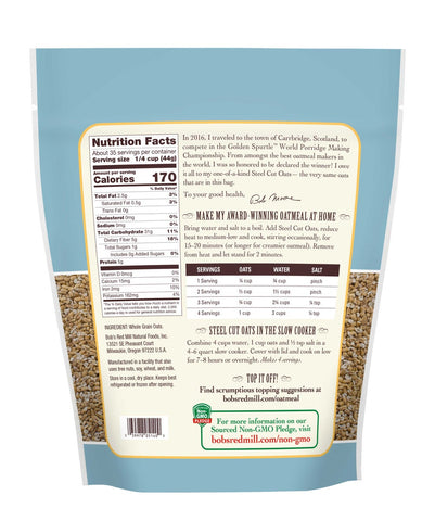 Bobs Red Mill Steel Cut Oats, 54 Ounce -- 4 per case.