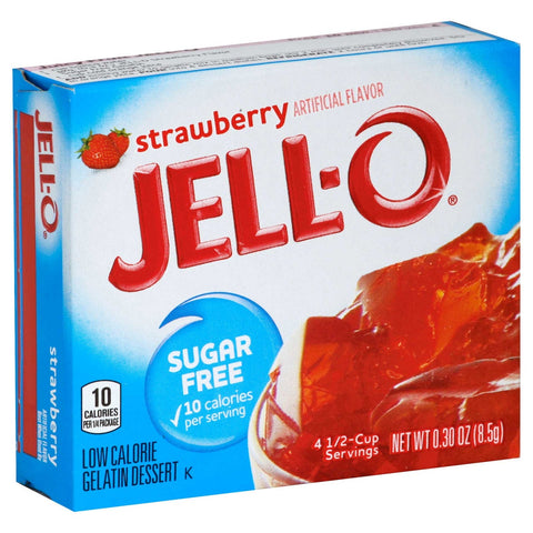 Jello Strawberry Sugar Free Gelatin, .3 Ounce -- 24 Case