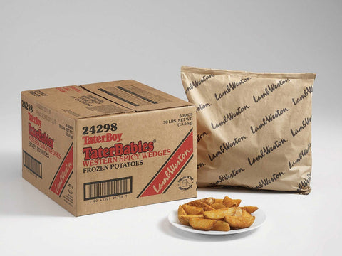Lamb Weston Taterboy Western Spicy - TaterBabies Small Wedge Cut Potato Fry, 5 Pound -- 6 per case.