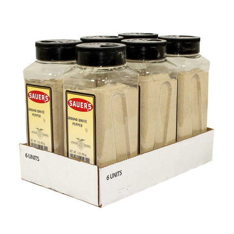 C.F. Sauer Foods White Ground Pepper, 1 Pound -- 6 per case.