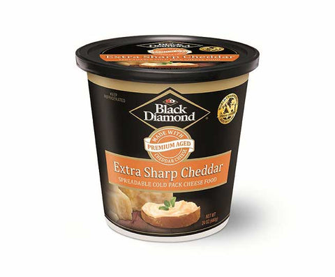 Black Diamond Extra Sharp Cheddar Cheese Spread, 24 Ounce -- 12 per case.
