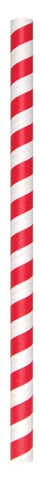 Aardvark Unwrapped Red Stripe Paper Straw, 8.50 inch - 185 count per pack -- 8 packs per case