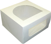 Dixie White Windowed Plain Cake Box, 10 inch -- 100 per case.