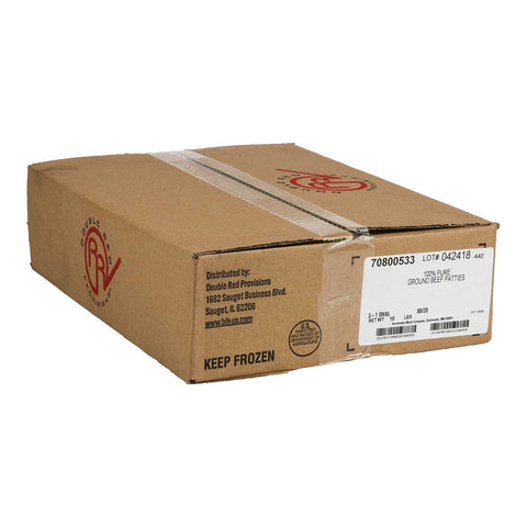 Double Red Provisions 3 1 80/20 Ground Beef Patty, 5.33 Ounce -- 30 per case.