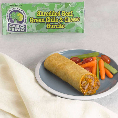 Cabo Primo Shredded Beef Green Chile Cheese Burrito, 5.35 Ounce -- 80 per case