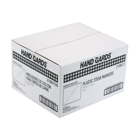 Handgards Pink Medium Rare Disposable Plastic Steak Marker -- 2000 per case.