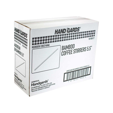 Handgards Bamboo Coffee Stirrer, 5.5 inch -- 10000 per case.