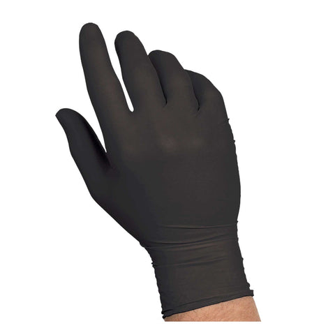 ExamGards Black Medium Nitrile Disposable Gloves -- 1000 per case.