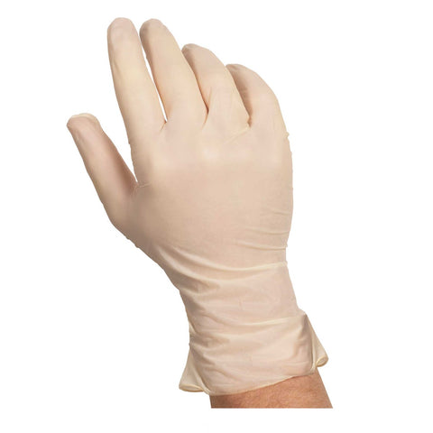 Handgards Large Ivory Latex Exam Grade Disposable Glove -- 10 per case.