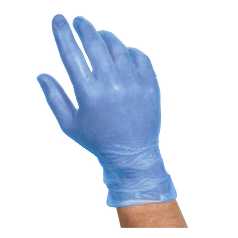Handgards Medium Blue Vinyl Disposable Glove -- 10 per case.