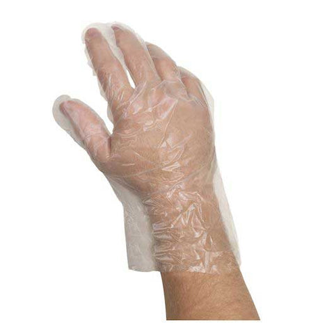 Handgards Comfortfit Powder Free Large Poly Gloves - 100 count per pack -- 10 packs per case