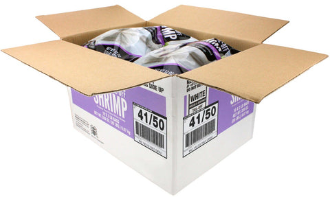 Seamazz 41/50 Tail Off Raw White Shrimp, 20 Pound
