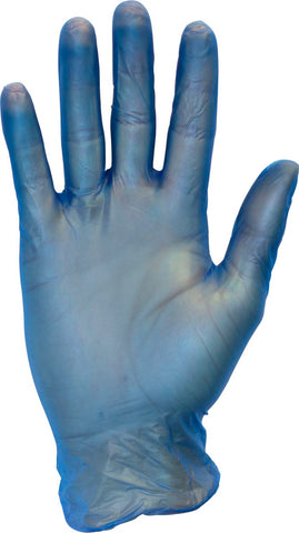 The Safety Zone Premium Medium Blue Metal Detectable Vinyl Gloves -- 1000 per case