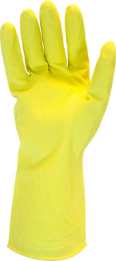 The Safety Zone Medium Yellow Flock Lined Gloves - 1 pair per pack -- 120 packs per case