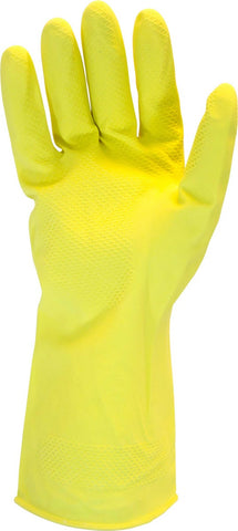 The Safety Zone Medium Yellow Flock Lined Gloves - 12 pair per pack -- 12 packs per case