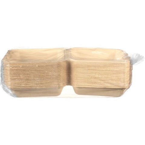 Tellus No PFAS Added Sugarcane Fiber Disposable Clamshell, 9 x 9 inch - 200 per pack -- 4 packs per case