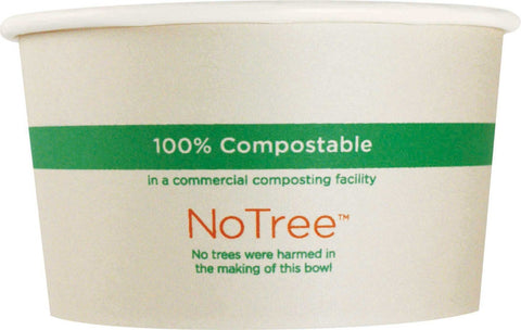 World Centric Natural Color 100 Percent Sugarcane Paper Bowl, 16 Ounce - 50 count per pack -- 10 packs per case