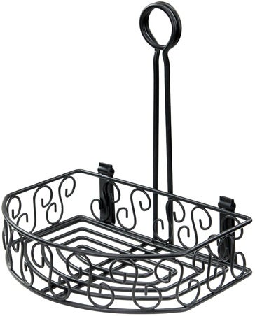 Winco Black Wire Flat Back Condiment Caddy, 8 1/4 x 6 1/4 x 9 inch -- 12 per case