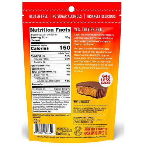 Skinny Dipped Milk Chocolate Peanut Butter Cup, 3.2 Ounce -- 10 per case