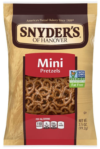 Snyders Of Hanover Mini Pretzel with Hole, 3.5 Ounce -- 8 per case.