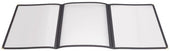 Winco Black Triple Fold Panel Menu Cover -- 25 per case