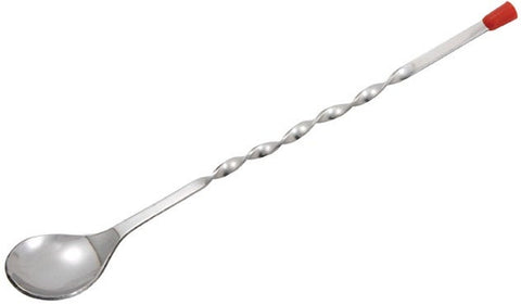 Winco Stainless Steel Bar Spoon with Red Knob, 11 inch -- 24 per case