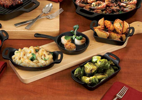 Winco FireIron Rectangular Enamel Finish Mini Cast Iron Server, 14 Ounce -- 6 per case