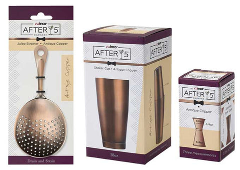 Winco After5 18/8 Stainless Steel Antique Copper Finish Bar Shaker Cup, 20 Ounce -- 48 per case
