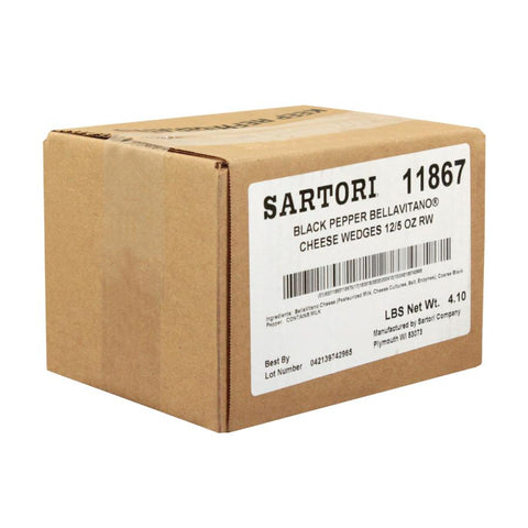 Sartori Reserve Black Pepper BellaVitano Cheese Wedge, 5 Ounce -- 12 per case.