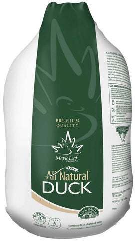 Maple Leaf All Natural Medium Whole Duck, 4.25 to 5.75 Pound -- 6 per case