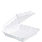 Dart Performer White Large EPS Hinged Container, 9.5 x 9.3 x 3 inch -- 200 per case