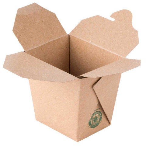 Westrock Fold-Pak Brown Paper Rectangular Microwavable Food Pail, 3.25 inch Height -- 450 per case