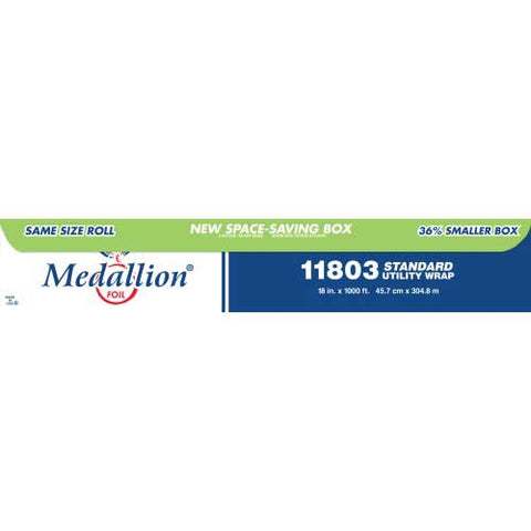 HFA Medallion Aluminum Silver Standard Foil Roll, 18 inch x 1000 Feet
